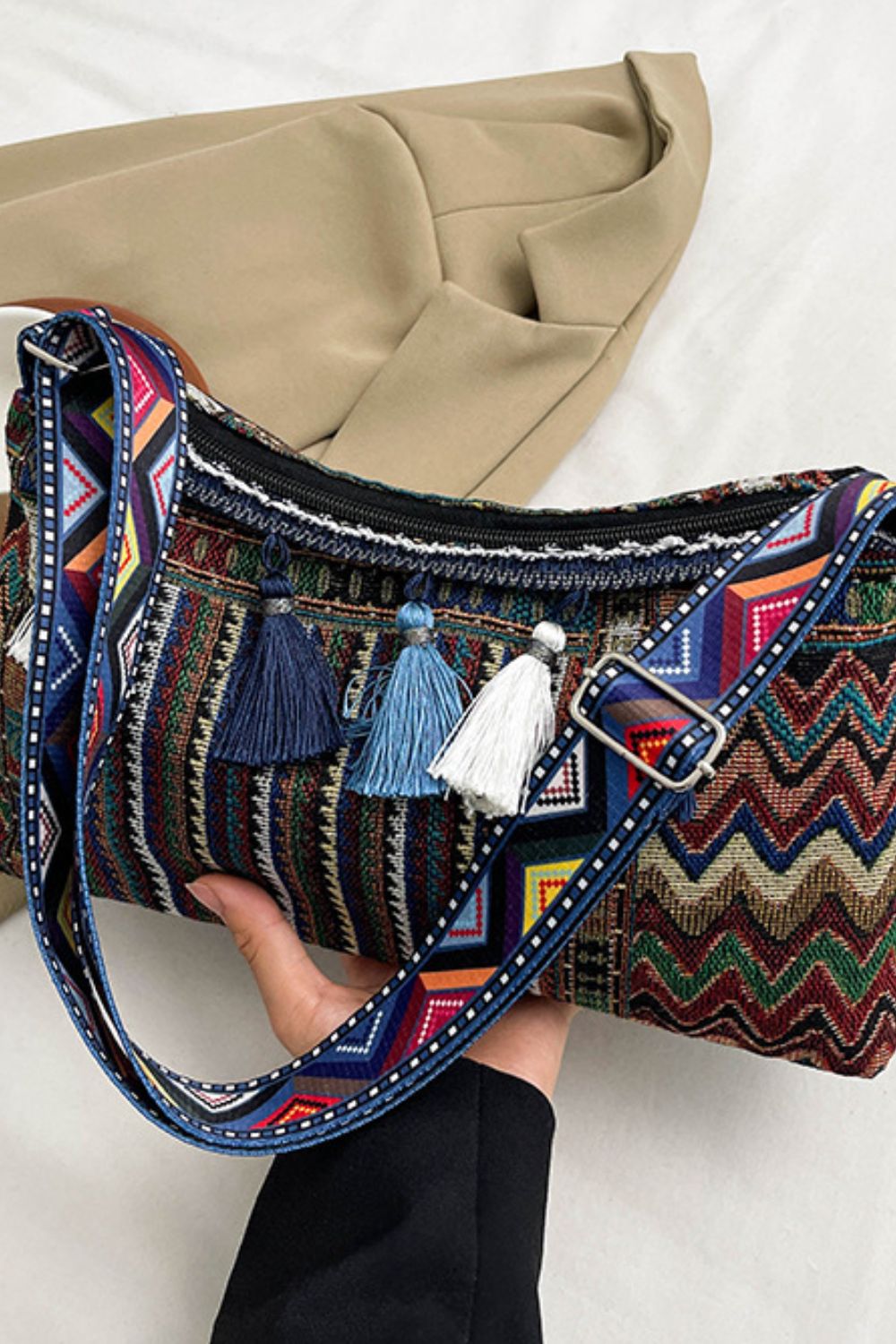 Tassel Adjustable Strap Shoulder Bag - 6 COLORS L@K@Q