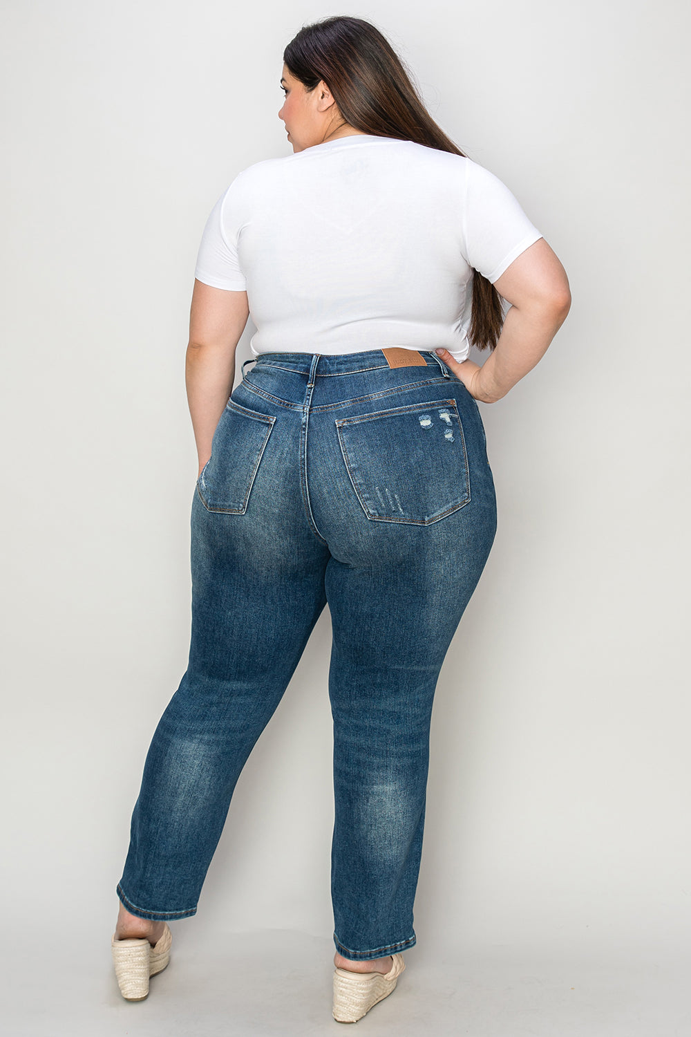 Inseam 30" FULL size Tummy Control High Waist Slim Jeans JUDY BLUE