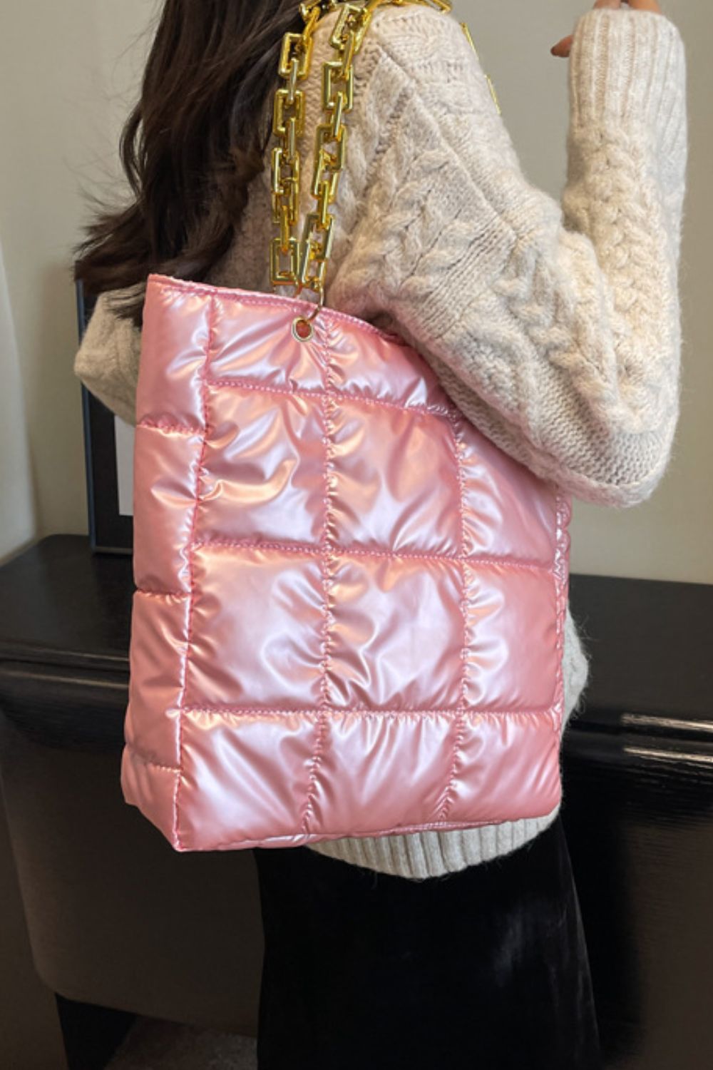 Bubble Texture Chain Handbag - 4 COLORS M@S@X@B