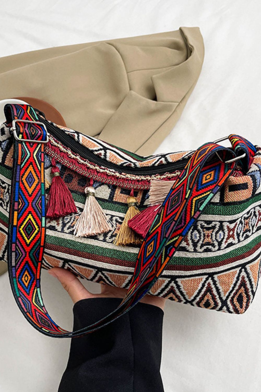 Tassel Adjustable Strap Shoulder Bag - 6 COLORS L@K@Q