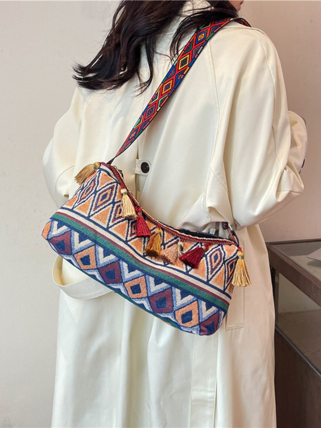 Tassel Adjustable Strap Shoulder Bag - 6 COLORS L@K@Q