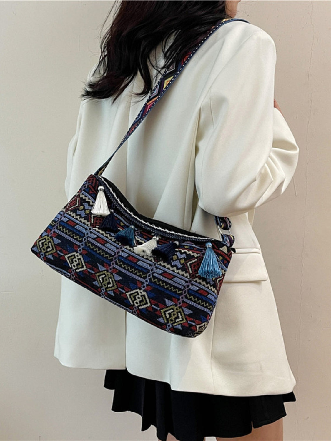 Tassel Adjustable Strap Shoulder Bag - 6 COLORS L@K@Q