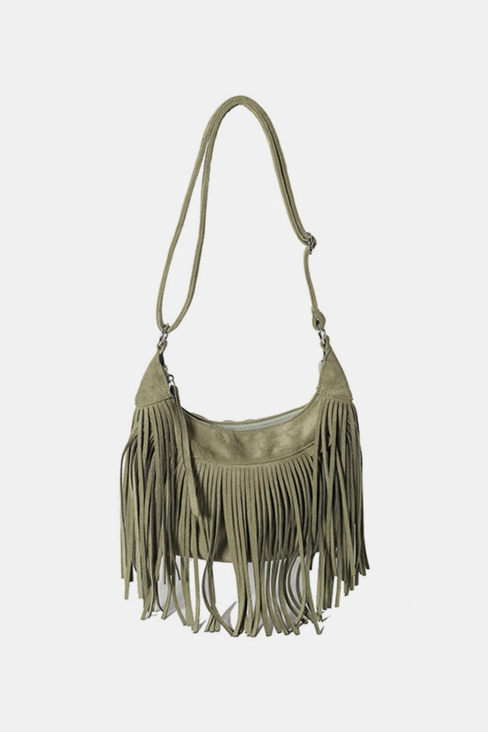 Suede Fringe Adjustable Strap Shoulder Bag - 7 COLORS H@W@X@B