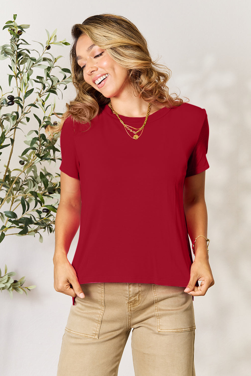 BASIC BAE Full Size Round Neck Short Sleeve T-Shirt - 7 COLORS