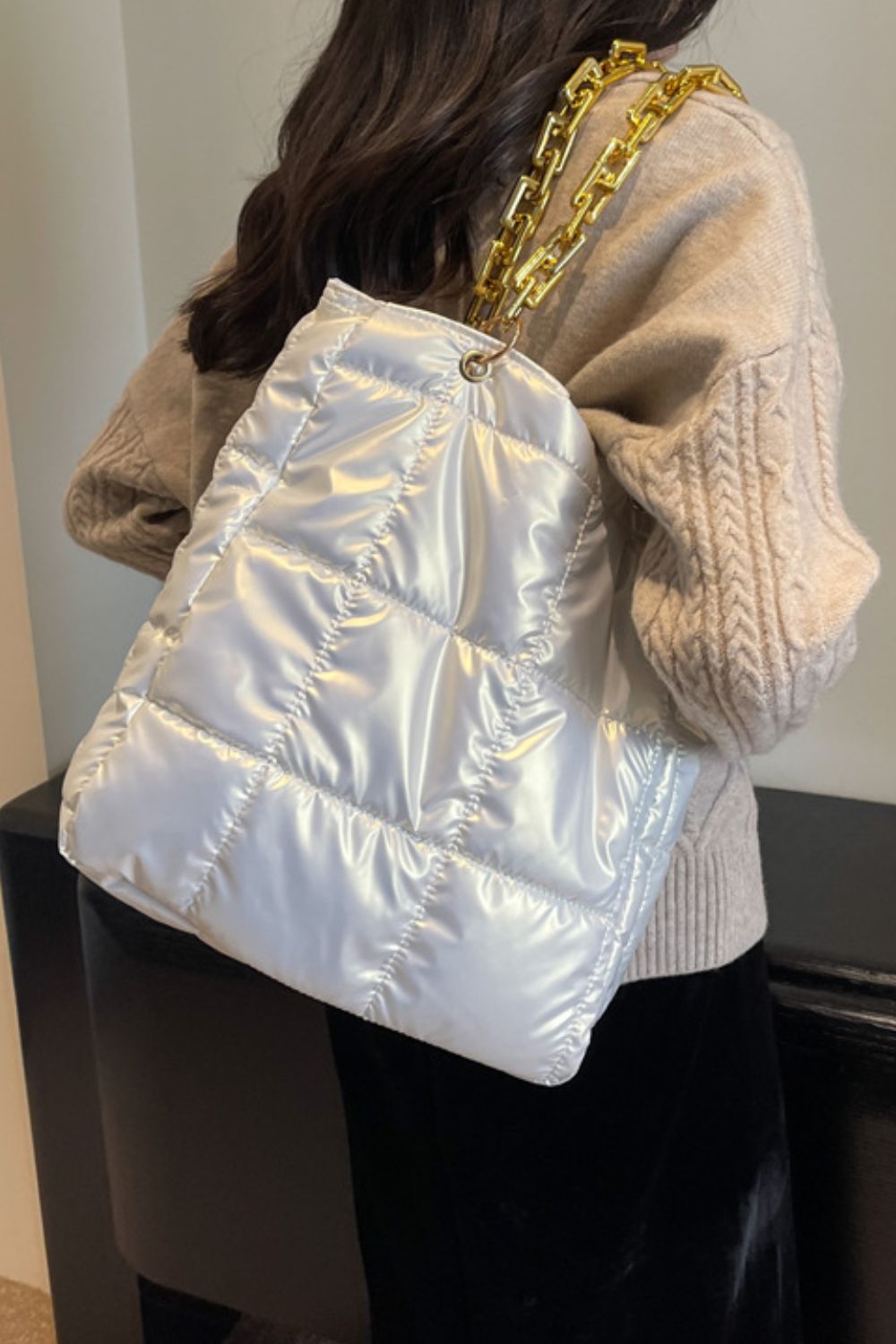 Bubble Texture Chain Handbag - 4 COLORS M@S@X@B