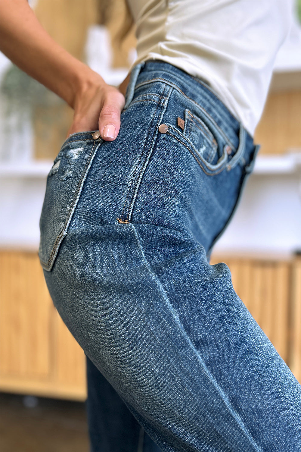 Inseam 30" FULL size Tummy Control High Waist Slim Jeans JUDY BLUE