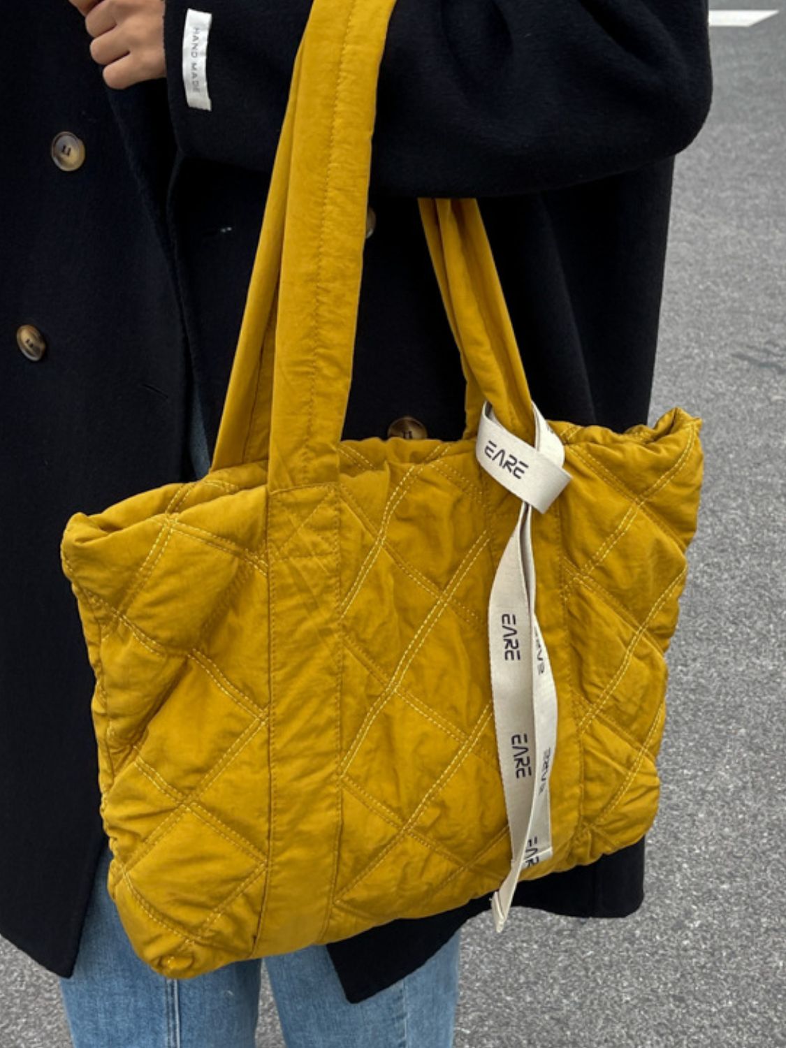 Quilted Nylon Large Tote Bag- 5 COLORS Z.B.X.B