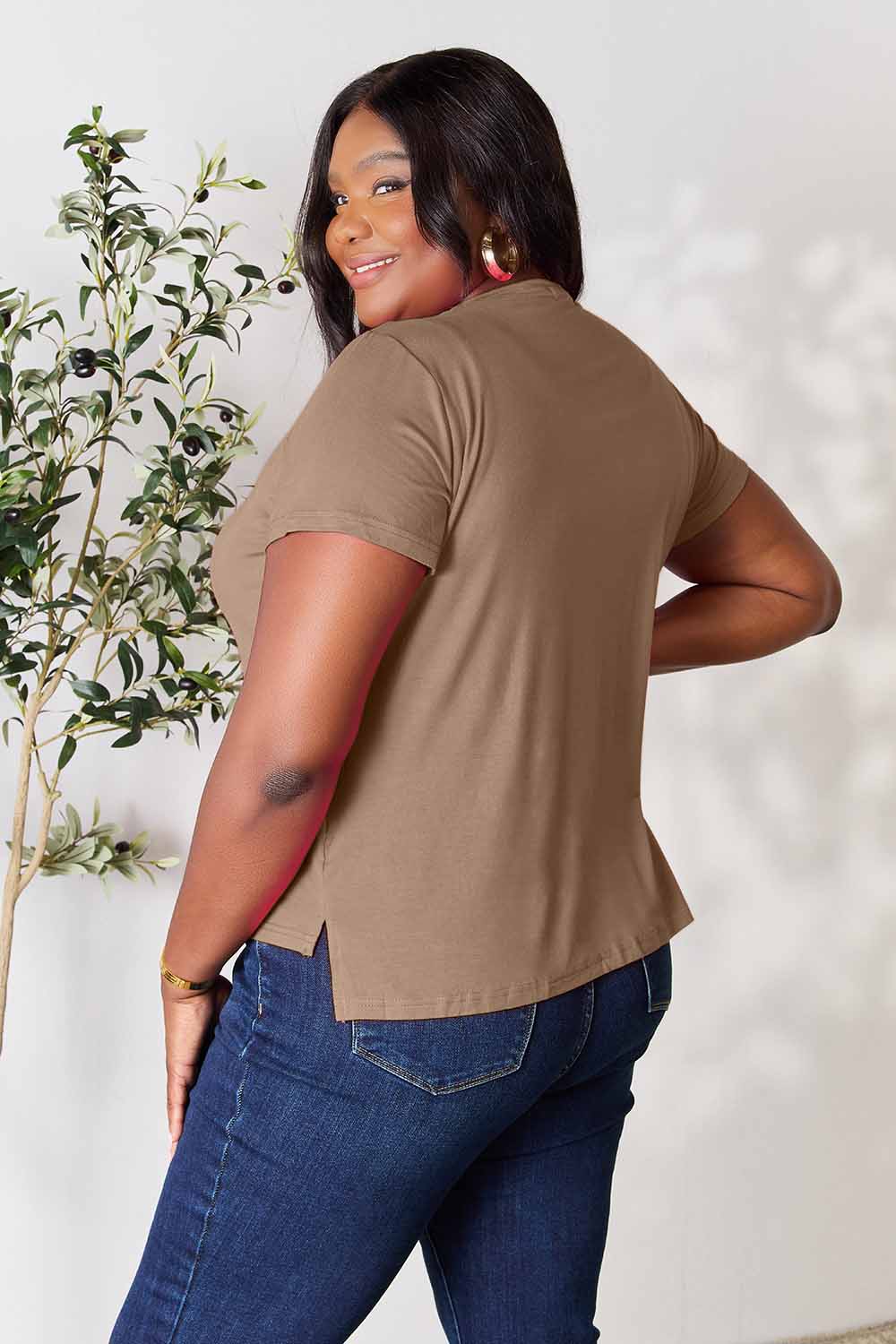 BASIC BAE Full size Round Neck Short Sleeve T-Shirt - 7 COLORS
