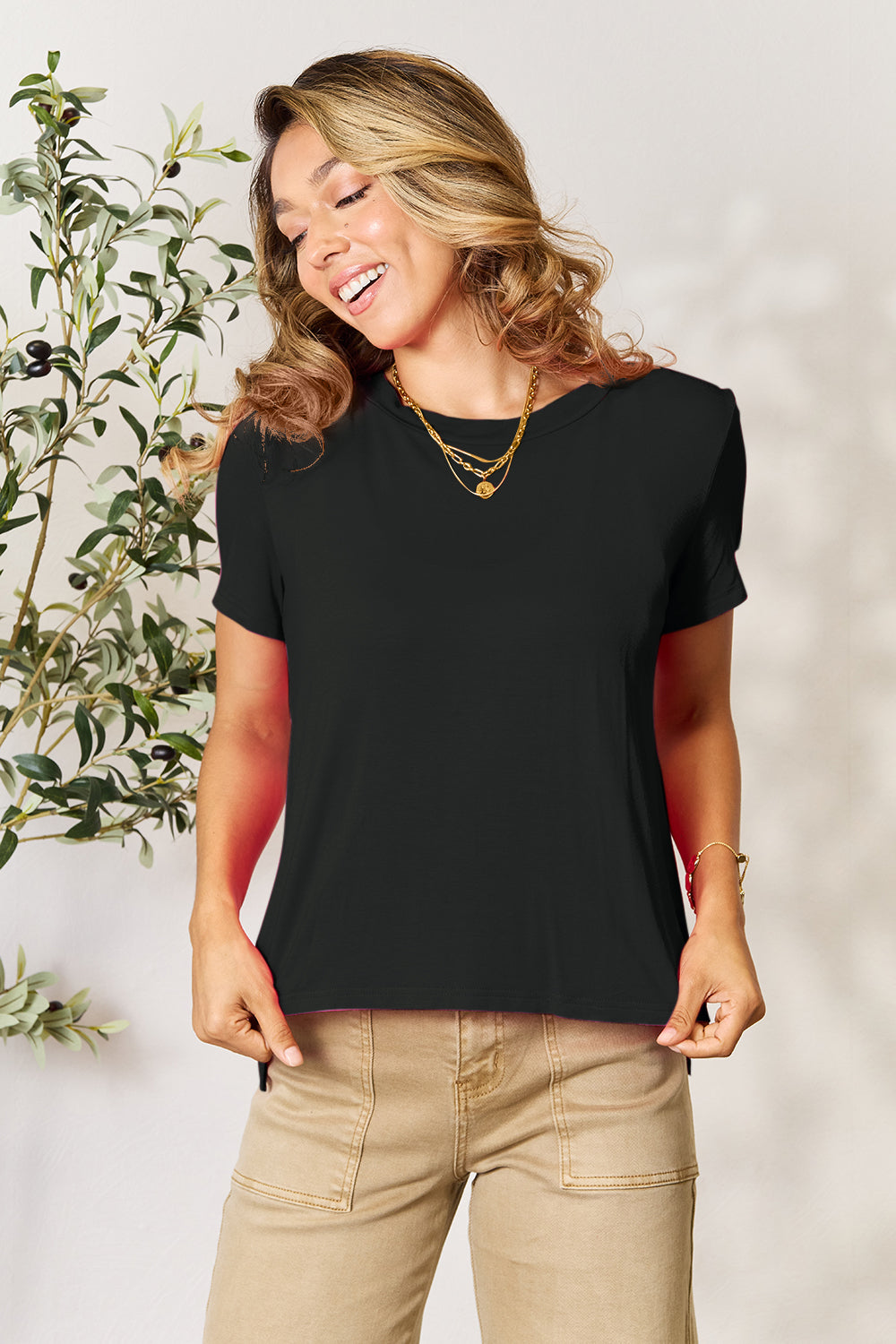 BASIC BAE Full Size Round Neck Short Sleeve T-Shirt - 6 COLORS