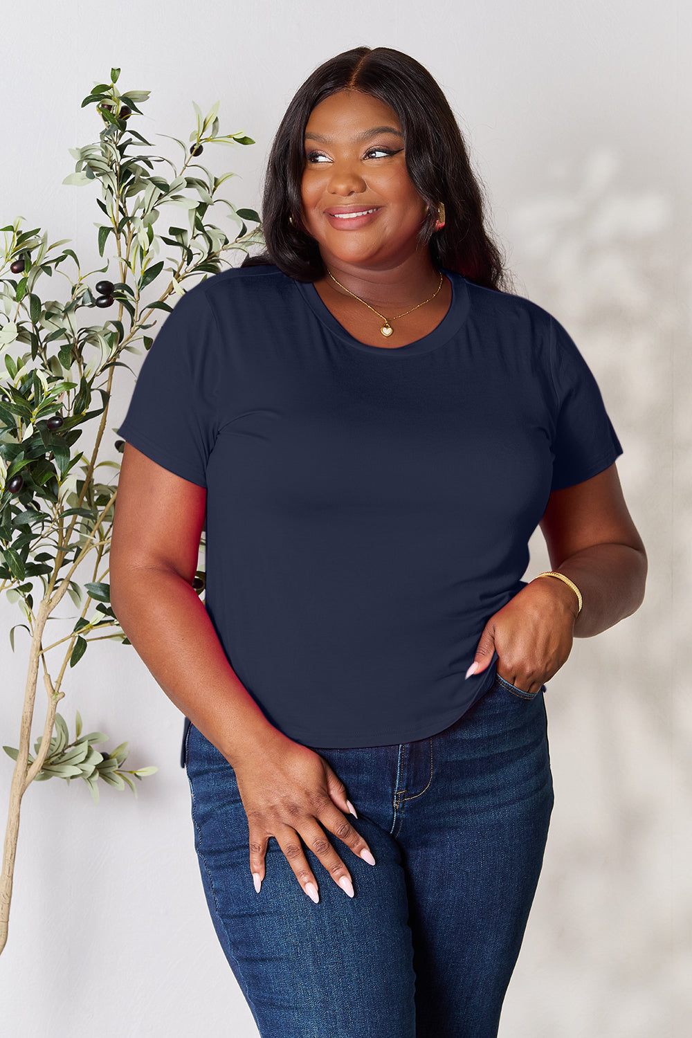 BASIC BAE Full Size Round Neck Short Sleeve T-Shirt - 7 COLORS