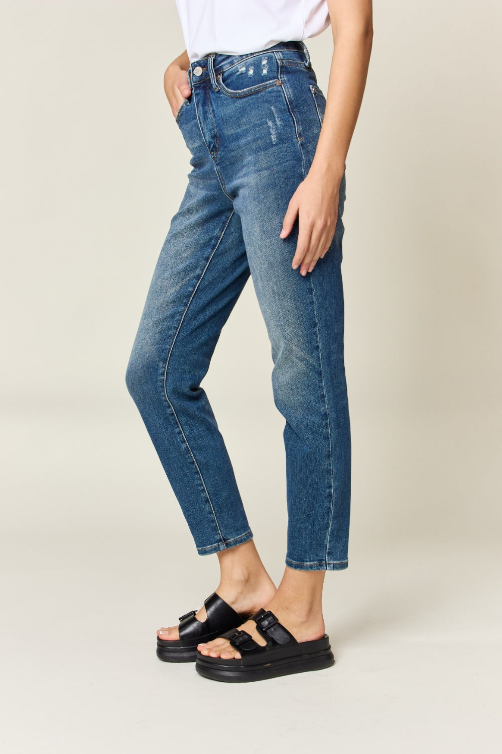 Inseam 30" FULL size Tummy Control High Waist Slim Jeans JUDY BLUE