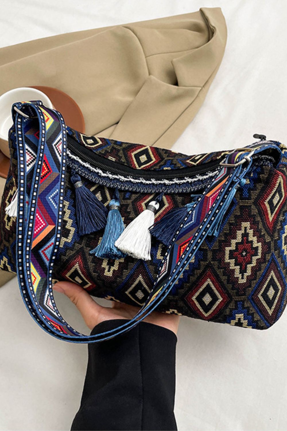 Tassel Adjustable Strap Shoulder Bag - 6 COLORS L@K@Q