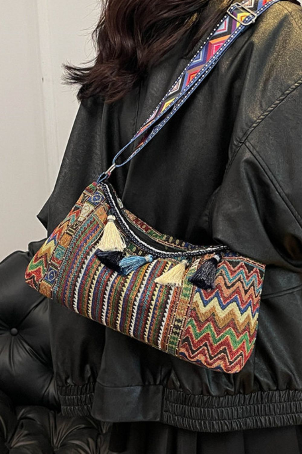 Tassel Adjustable Strap Shoulder Bag - 6 COLORS L@K@Q