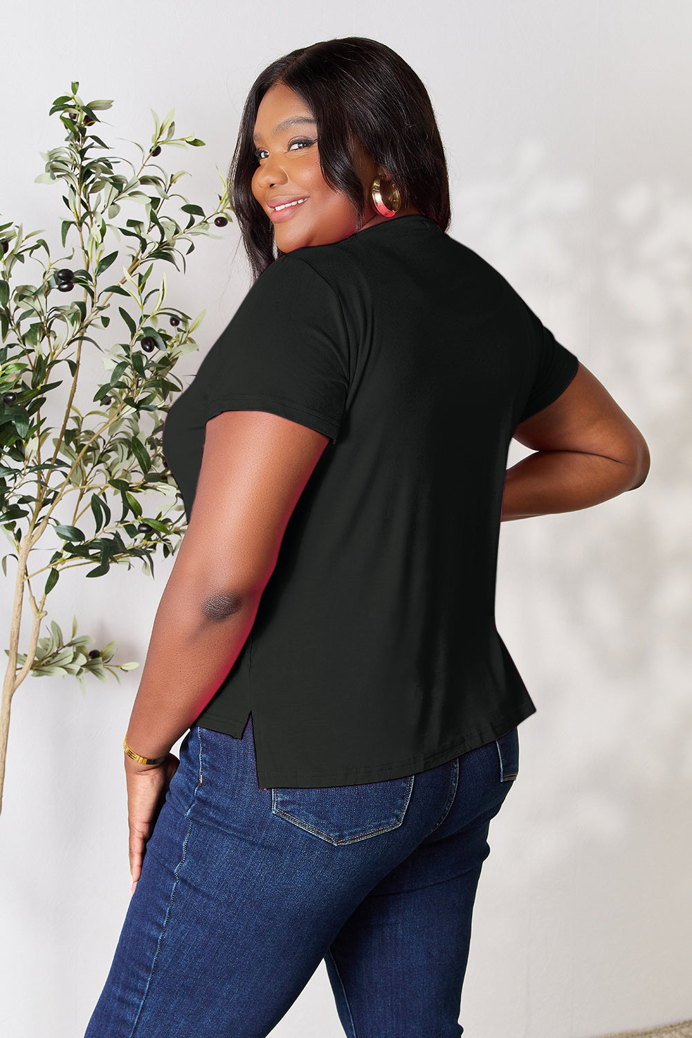 BASIC BAE Full Size Round Neck Short Sleeve T-Shirt - 6 COLORS