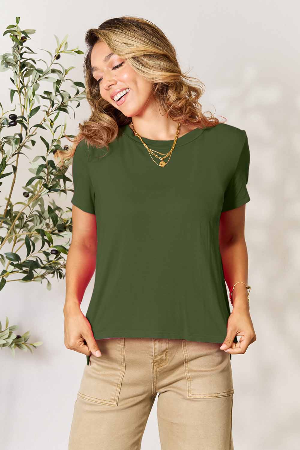 BASIC BAE Full size Round Neck Short Sleeve T-Shirt - 7 COLORS