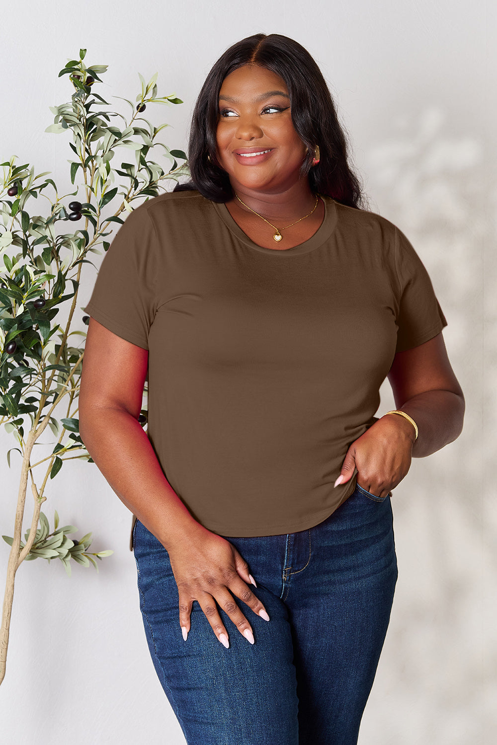 BASIC BAE Full Size Round Neck Short Sleeve T-Shirt - 6 COLORS