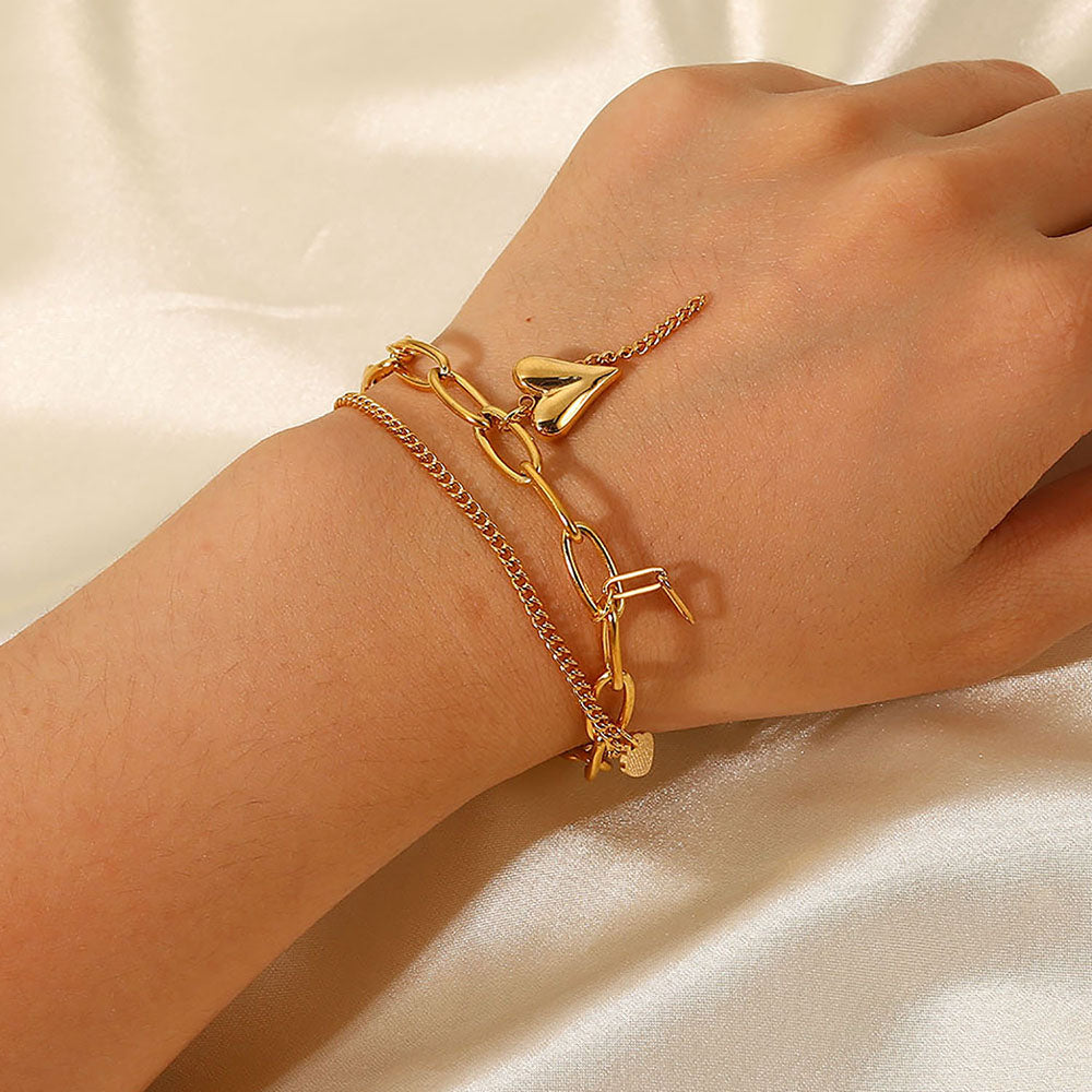 Stainless Steel Double Layered Charm Bracelet JACK&DIN