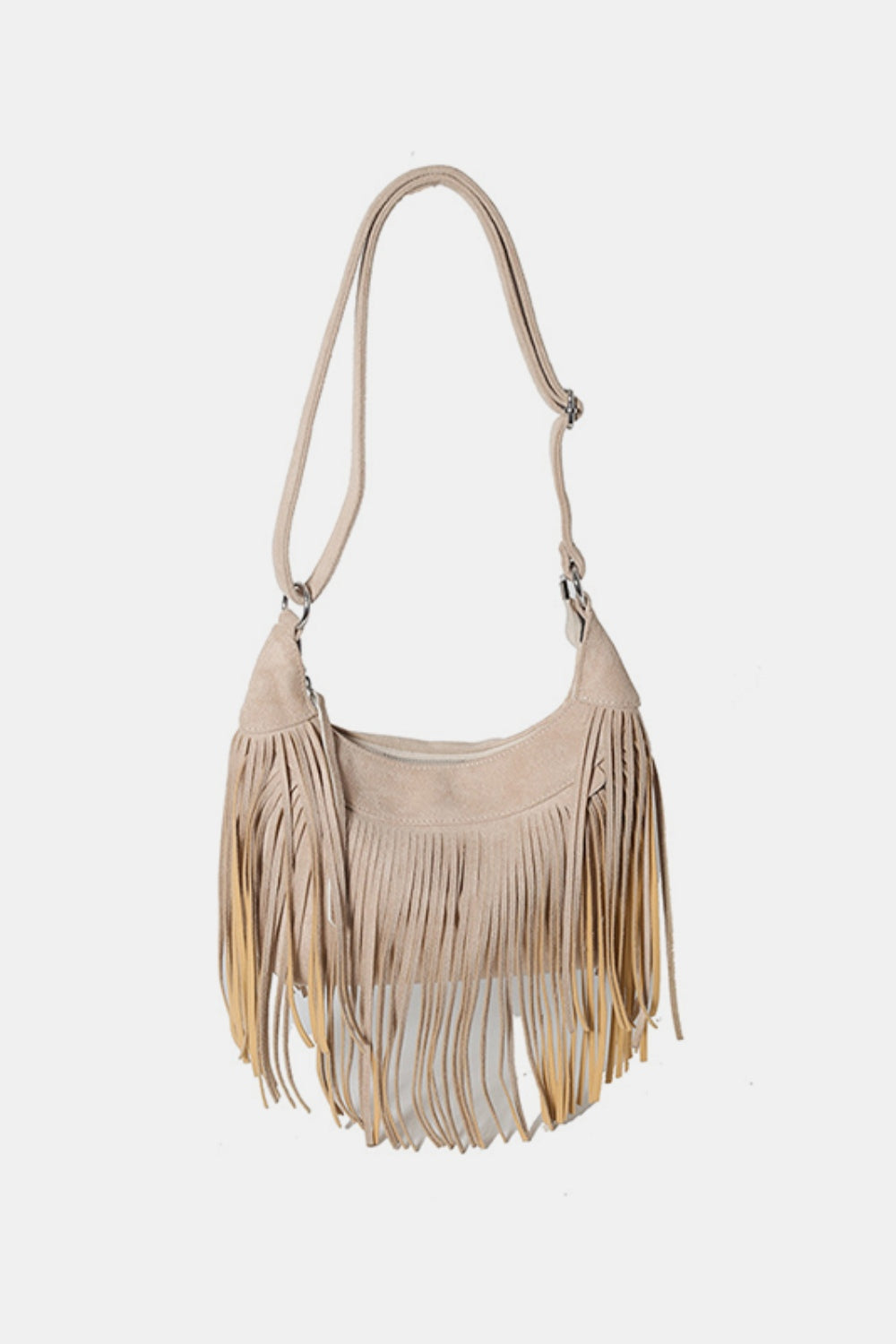 Suede Fringe Adjustable Strap Shoulder Bag - 7 COLORS H@W@X@B