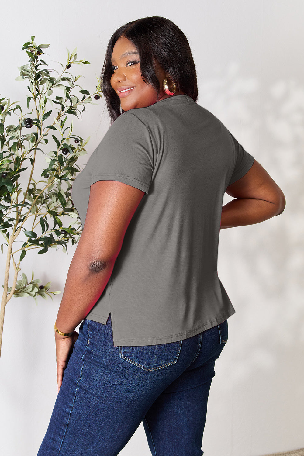 BASIC BAE Full size Round Neck Short Sleeve T-Shirt - 7 COLORS