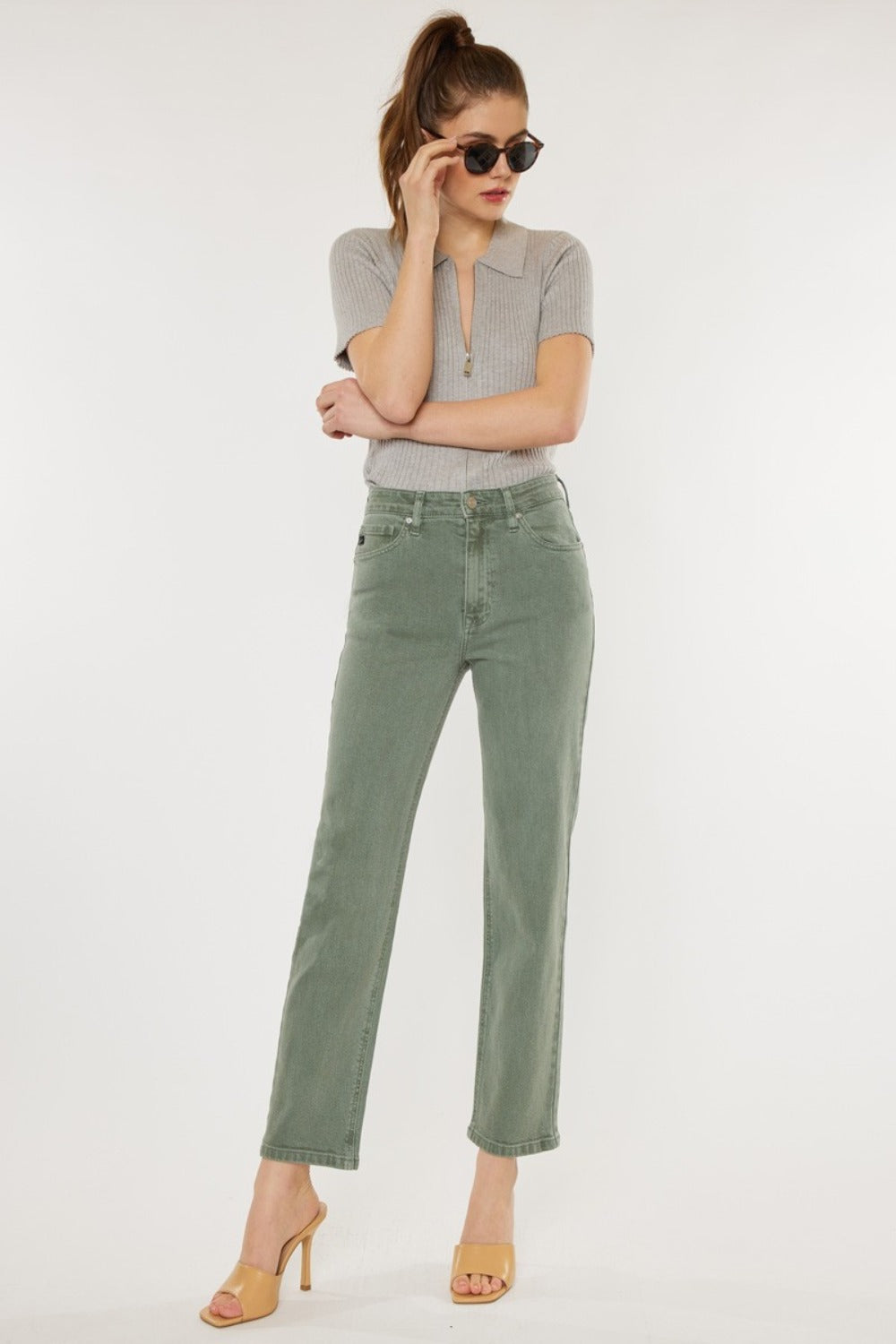 Inseam 27.5" Ultra High Rise Straight Jeans KANCAN