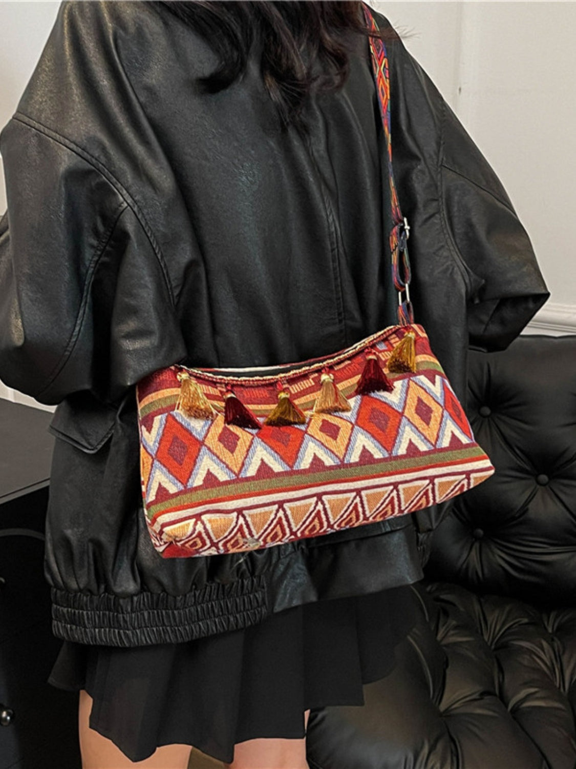 Tassel Adjustable Strap Shoulder Bag - 6 COLORS L@K@Q