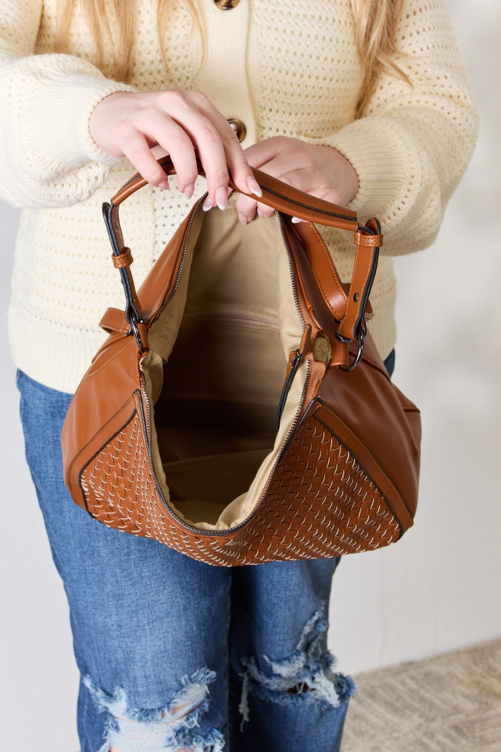 SHOMICO Weaved Vegan Leather Handbag - 2 COLORS SHOMICO
