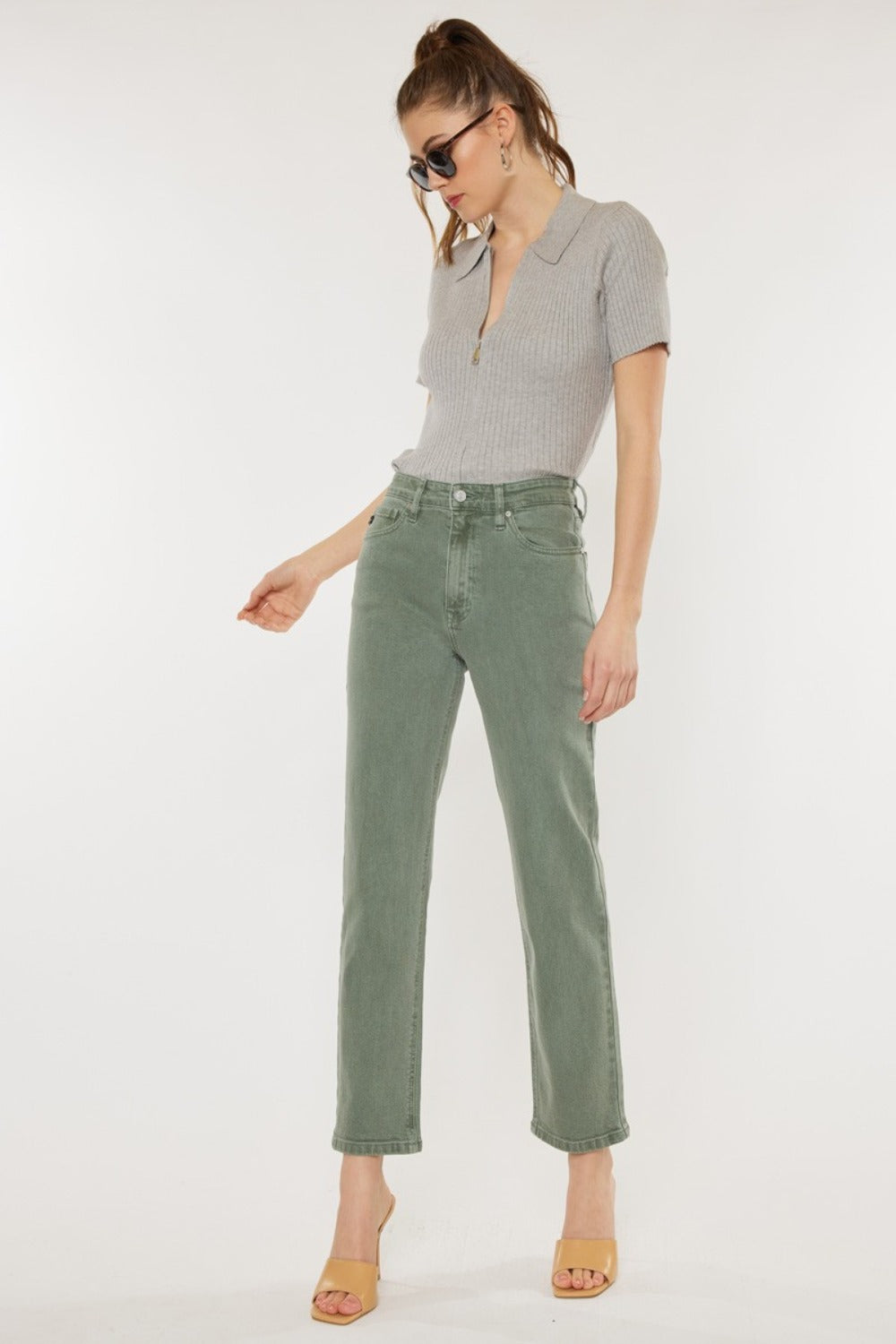 Inseam 27.5" Ultra High Rise Straight Jeans KANCAN