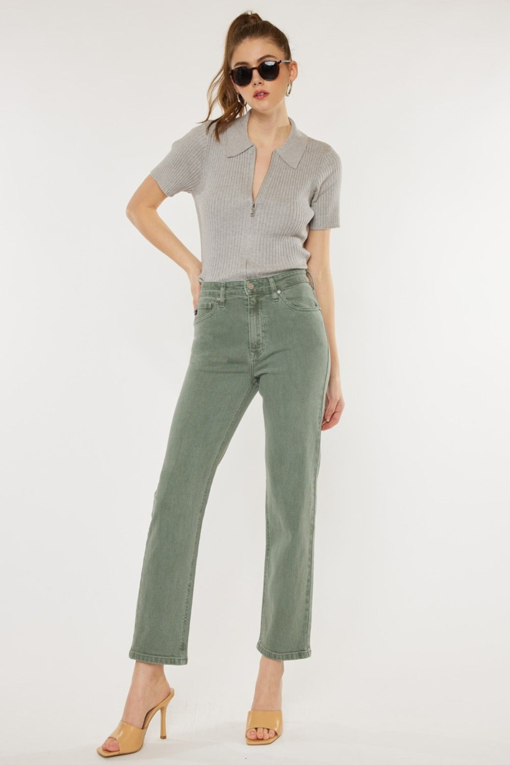 Inseam 27.5" Ultra High Rise Straight Jeans KANCAN