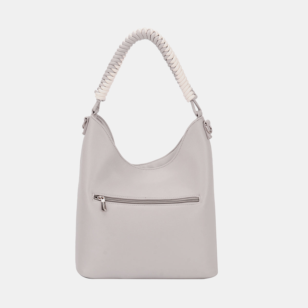 Woven Handle PU Leather Handbag - 4 COLORS DAVID JONES