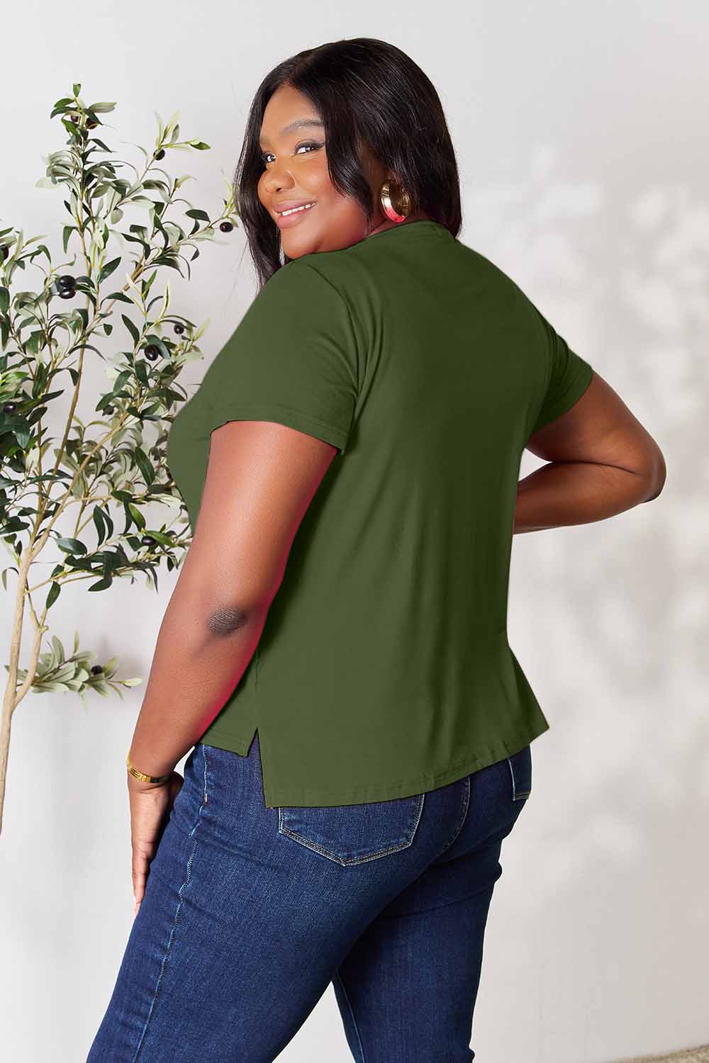 BASIC BAE Full size Round Neck Short Sleeve T-Shirt - 7 COLORS