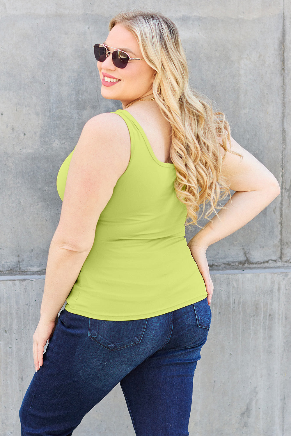 BASIC BAE Full Size Square Neck Wide Strap Tank - 5 COLORS