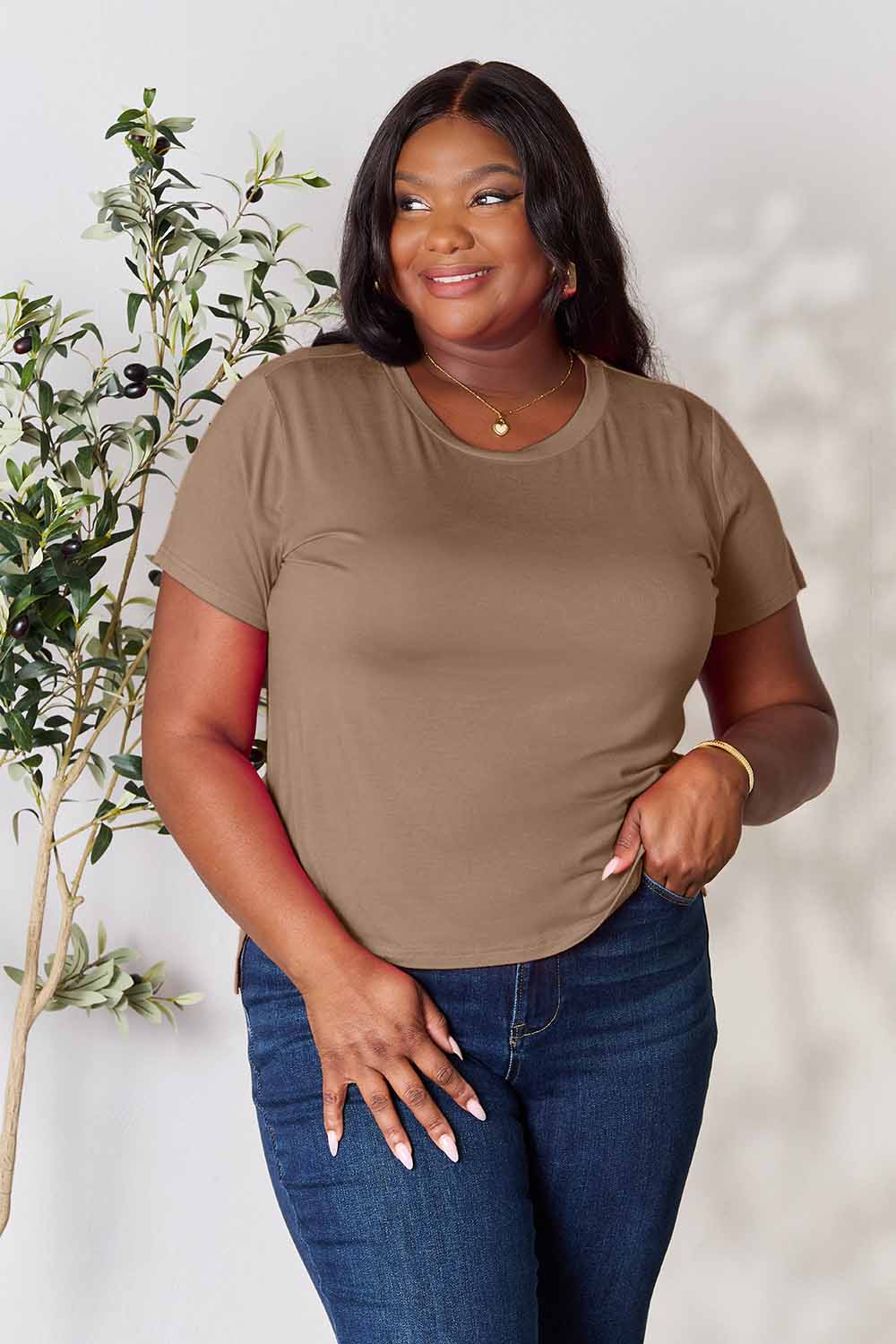 BASIC BAE Full size Round Neck Short Sleeve T-Shirt - 7 COLORS