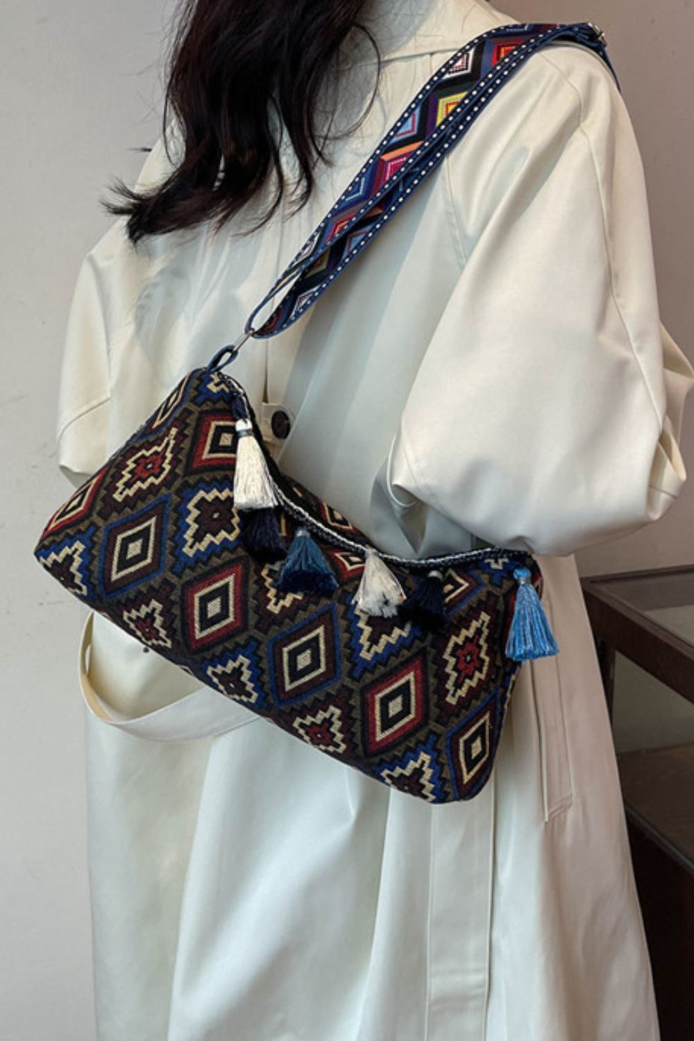 Tassel Adjustable Strap Shoulder Bag - 6 COLORS L@K@Q