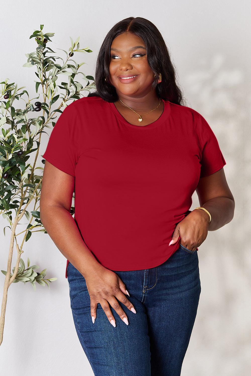 BASIC BAE Full Size Round Neck Short Sleeve T-Shirt - 7 COLORS