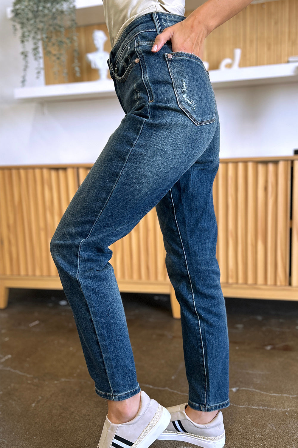 Inseam 30" FULL size Tummy Control High Waist Slim Jeans JUDY BLUE