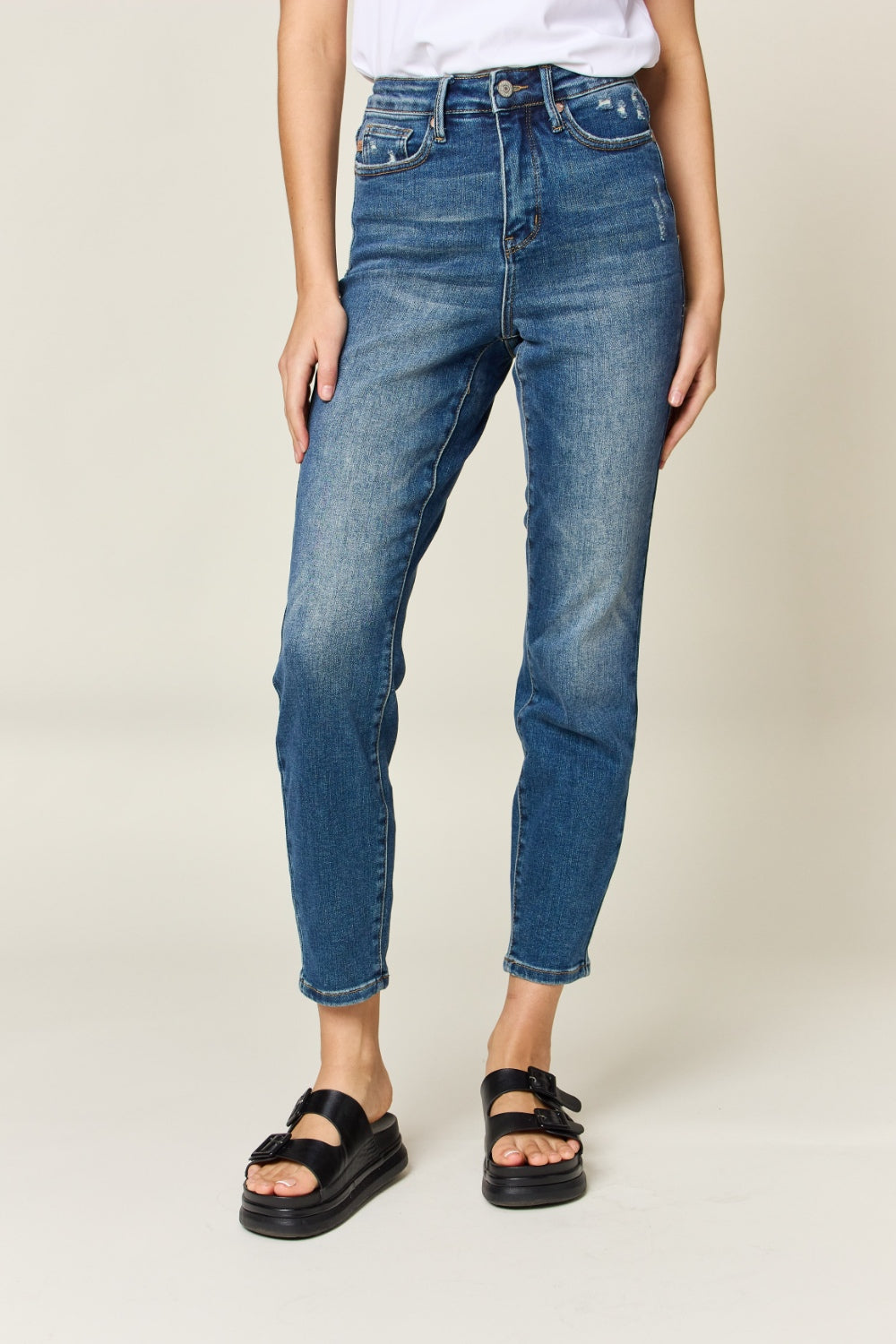 Inseam 30" FULL size Tummy Control High Waist Slim Jeans JUDY BLUE