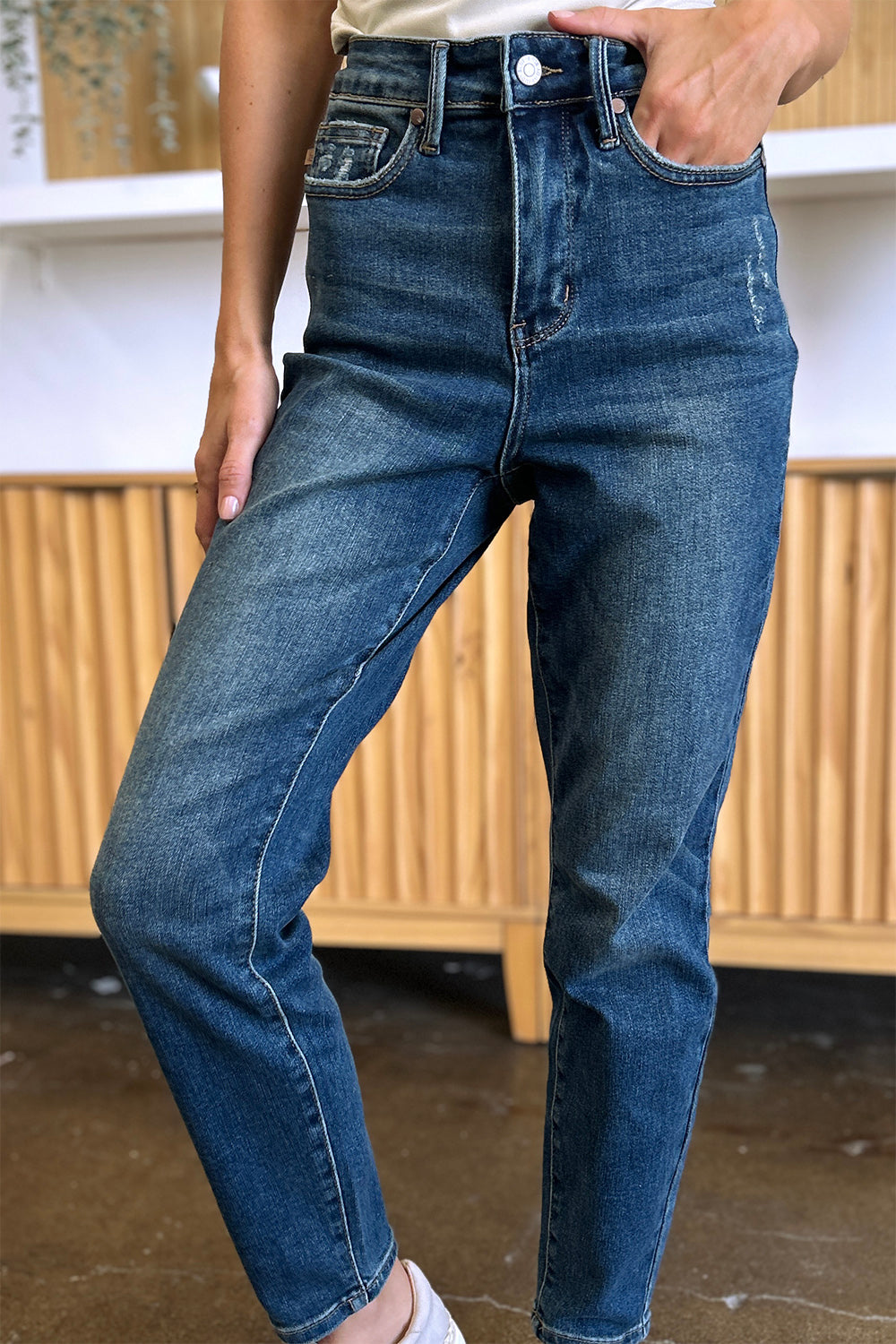 Inseam 30" FULL size Tummy Control High Waist Slim Jeans JUDY BLUE