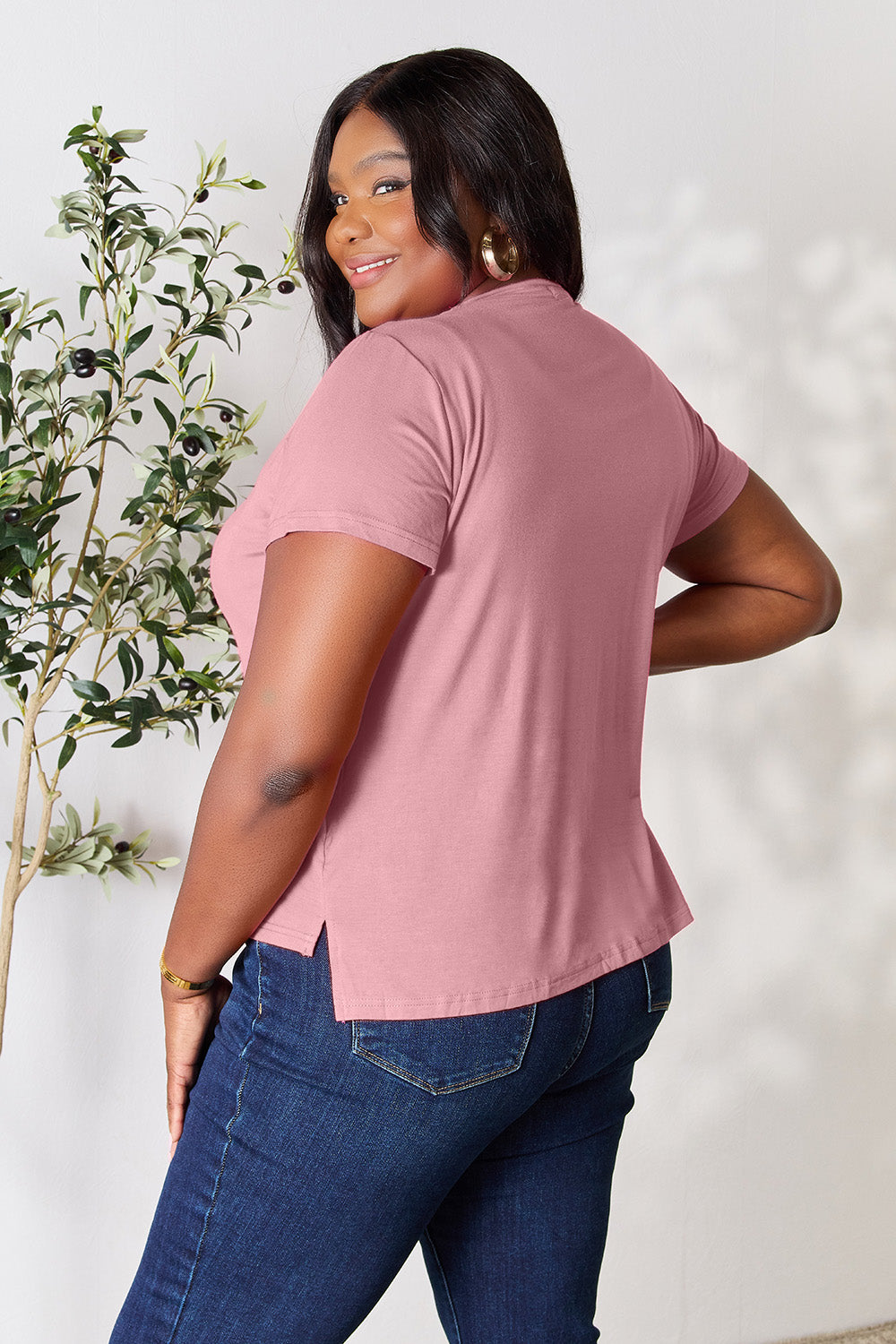 BASIC BAE Full size Round Neck Short Sleeve T-Shirt - 7 COLORS