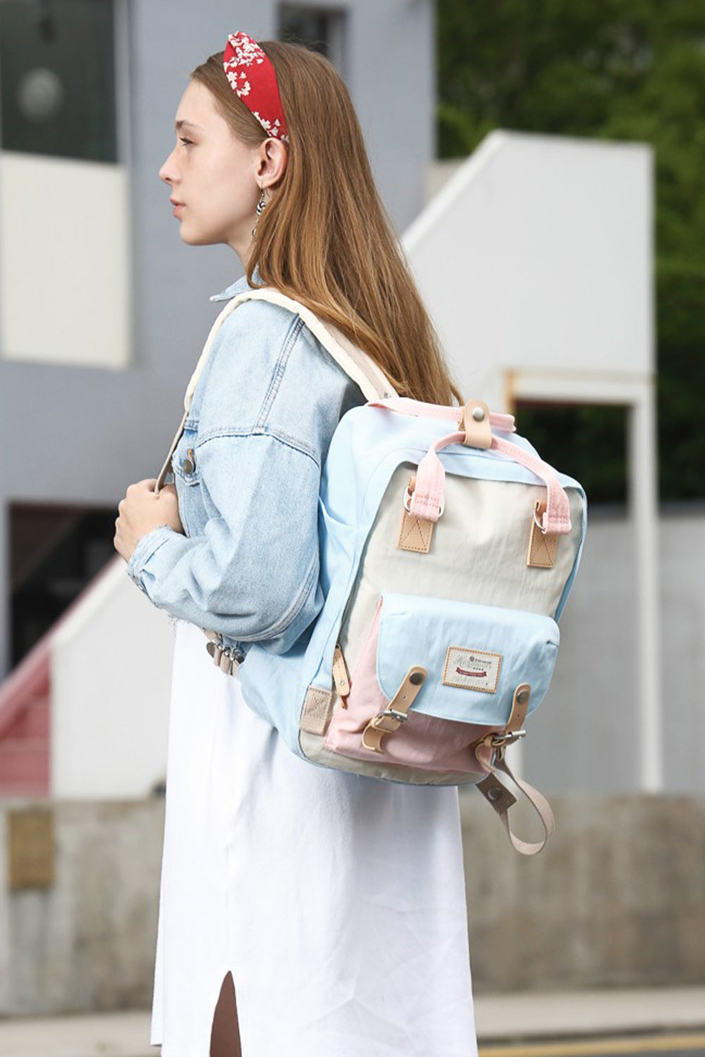 Contrast Waterproof Nylon Backpack Bag - 21 COLORS HIMAWARI