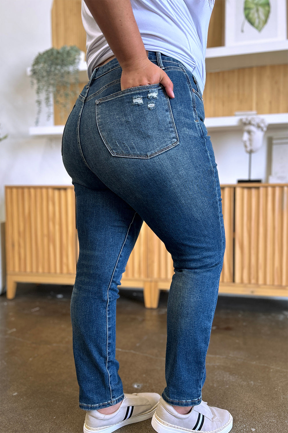 Inseam 30" FULL size Tummy Control High Waist Slim Jeans JUDY BLUE