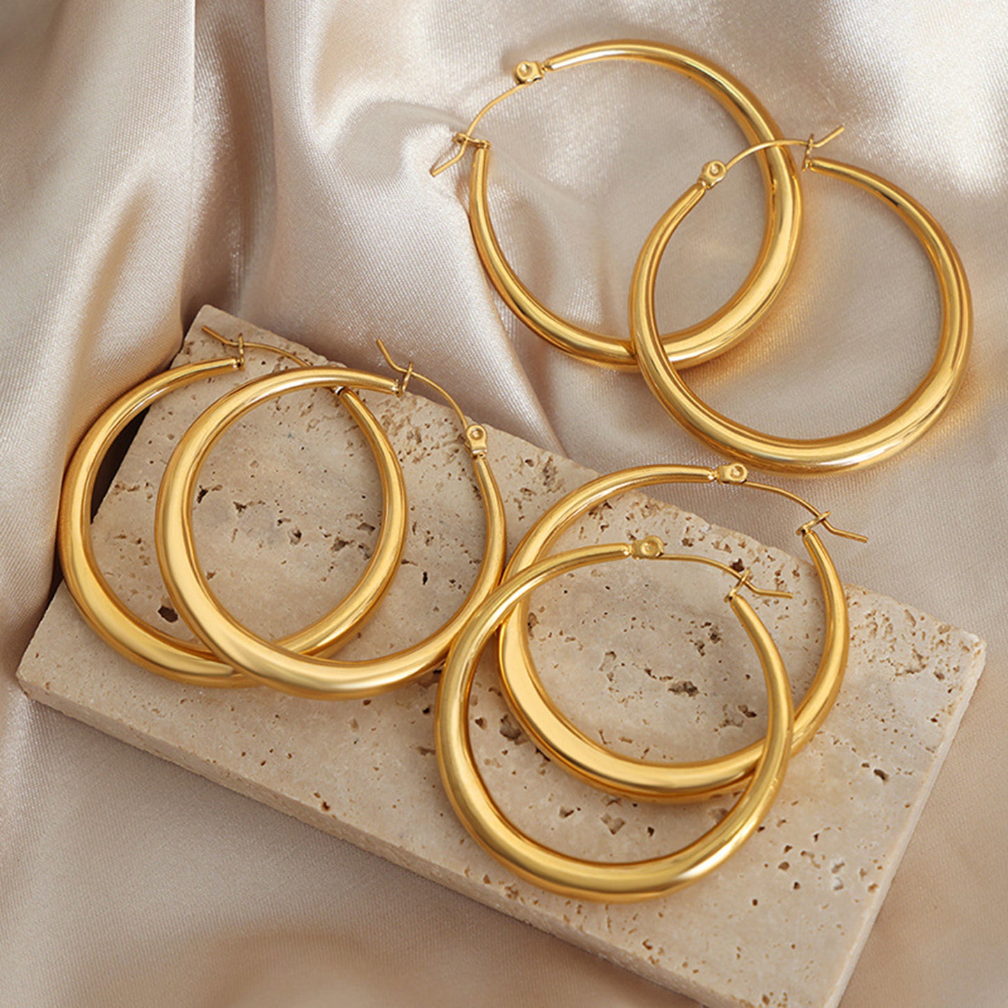 18K Gold-Plated Hoop Earrings  M^L