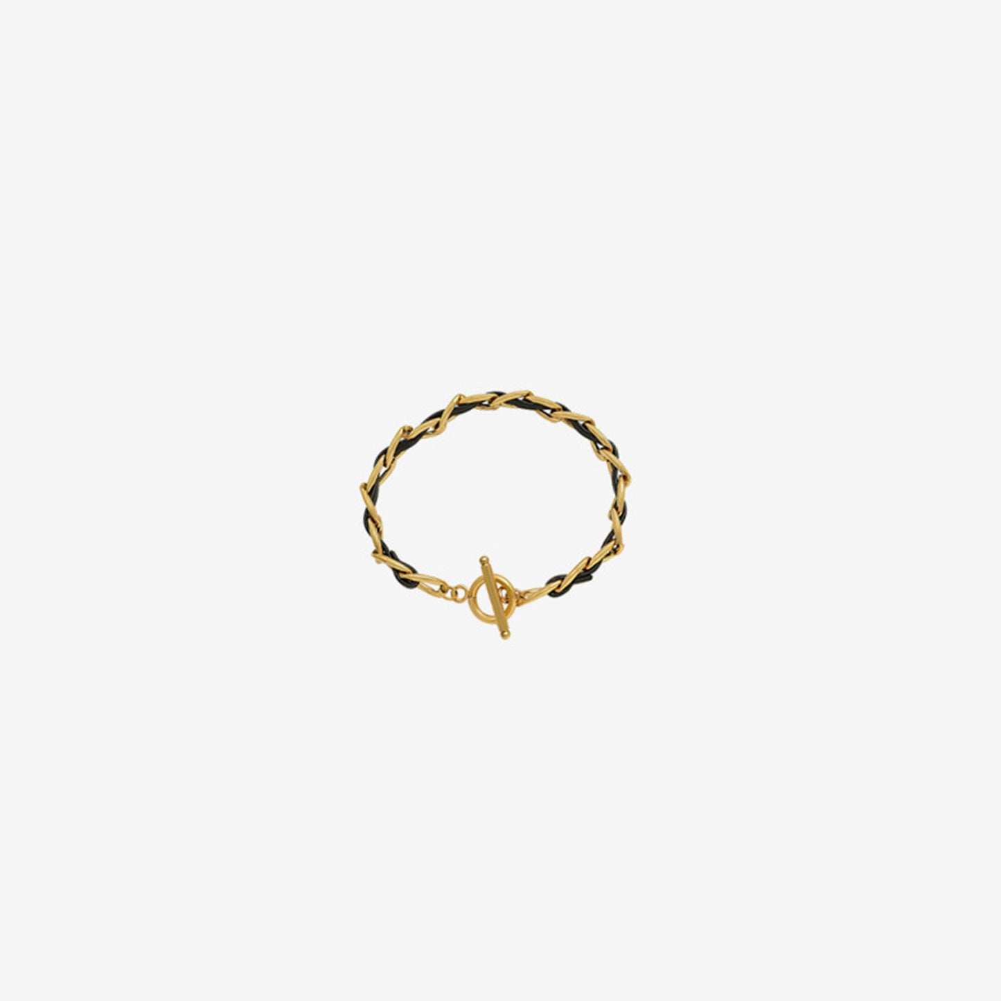 18K Gold-Plated Leather Chain Bracelet - 2 COLORS M^L