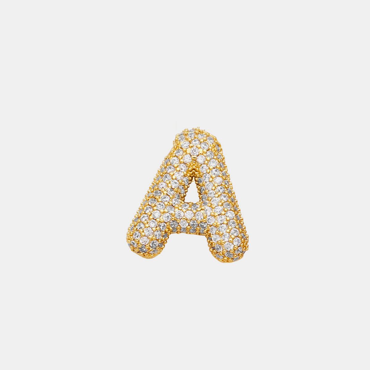Inlaid Zircon Bubble Initial Necklace A - K Letters   S@Y