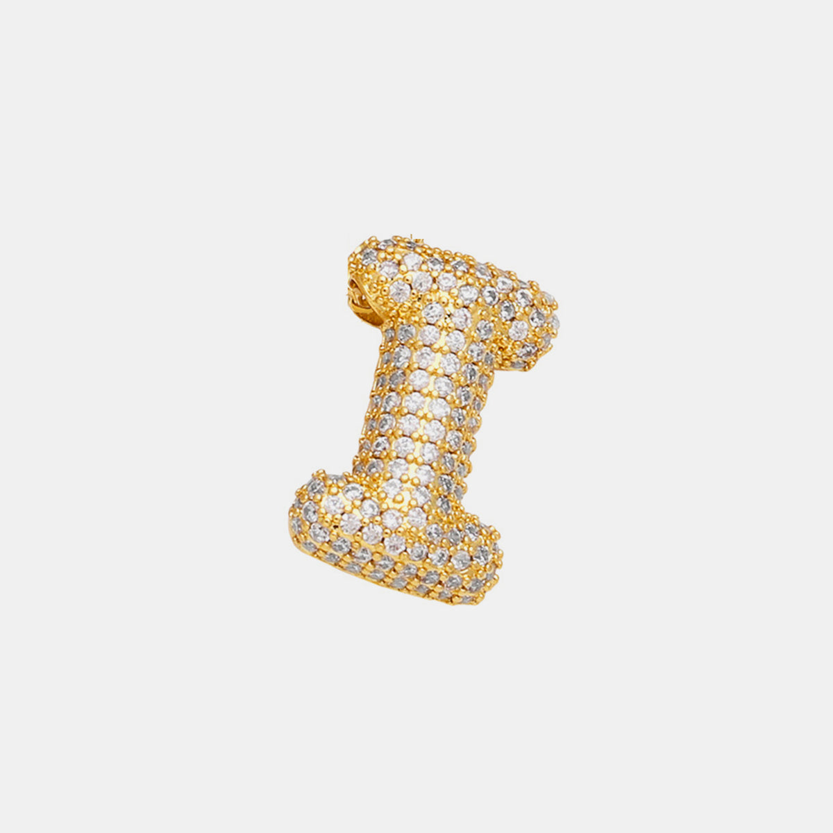 Inlaid Zircon Bubble Initial Necklace A - K Letters   S@Y