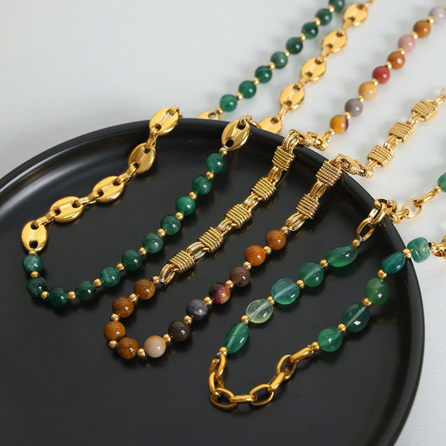 Beaded Titanium Steel Necklace - 3 STYLES