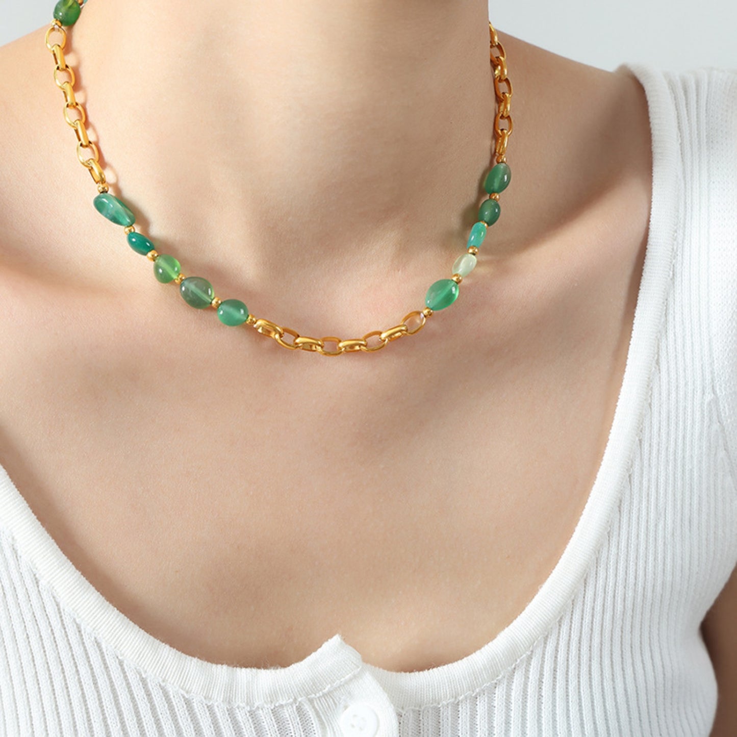 Beaded Titanium Steel Necklace - 3 STYLES