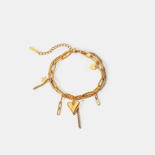 Stainless Steel Double Layered Charm Bracelet  JACK&DIN