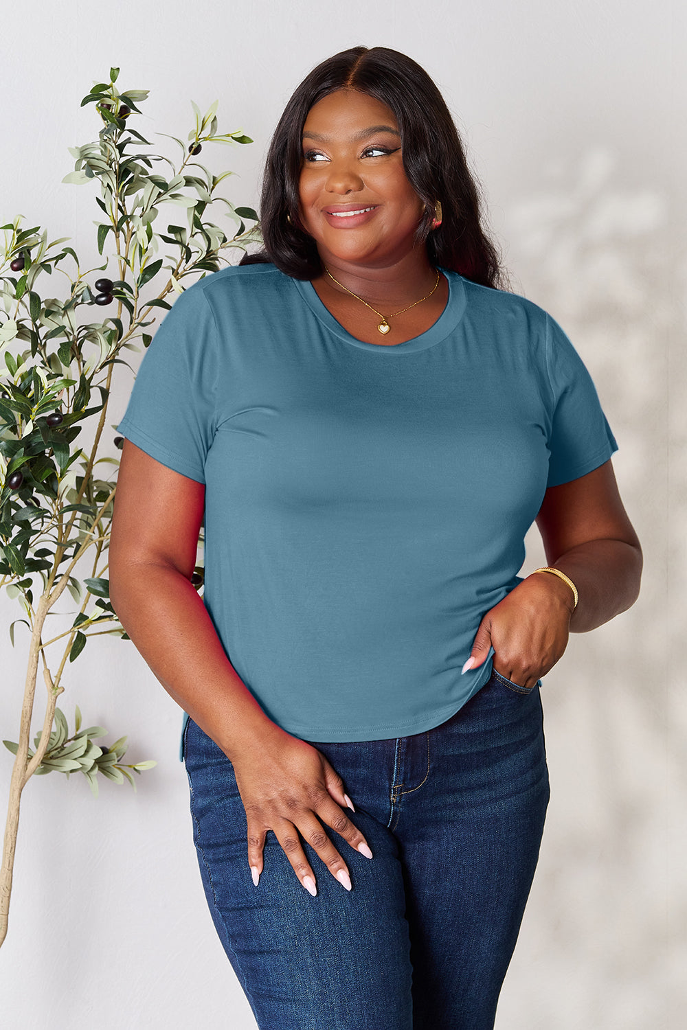 BASIC BAE Full Size Round Neck Short Sleeve T-Shirt - 7 COLORS