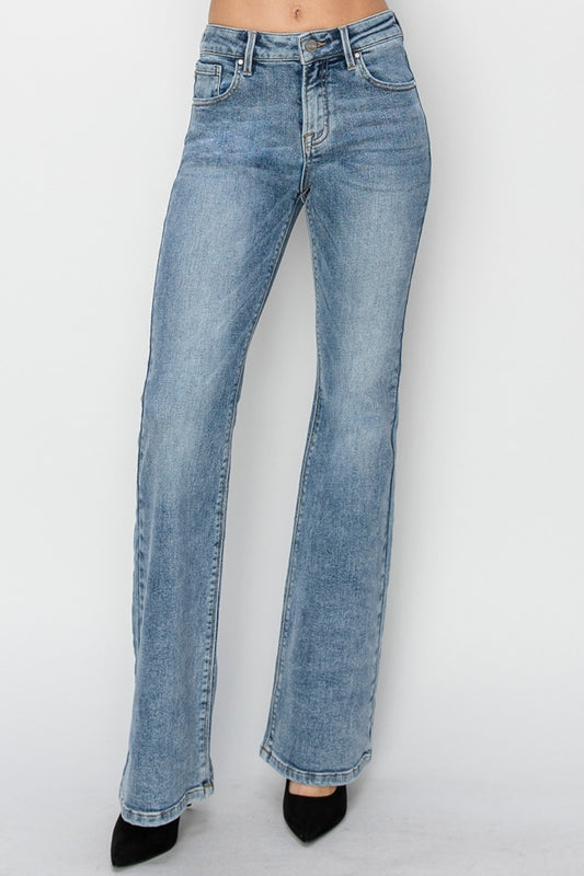 Inseam 33" FULL size Mid Rise Bootcut Jeans  RISEN