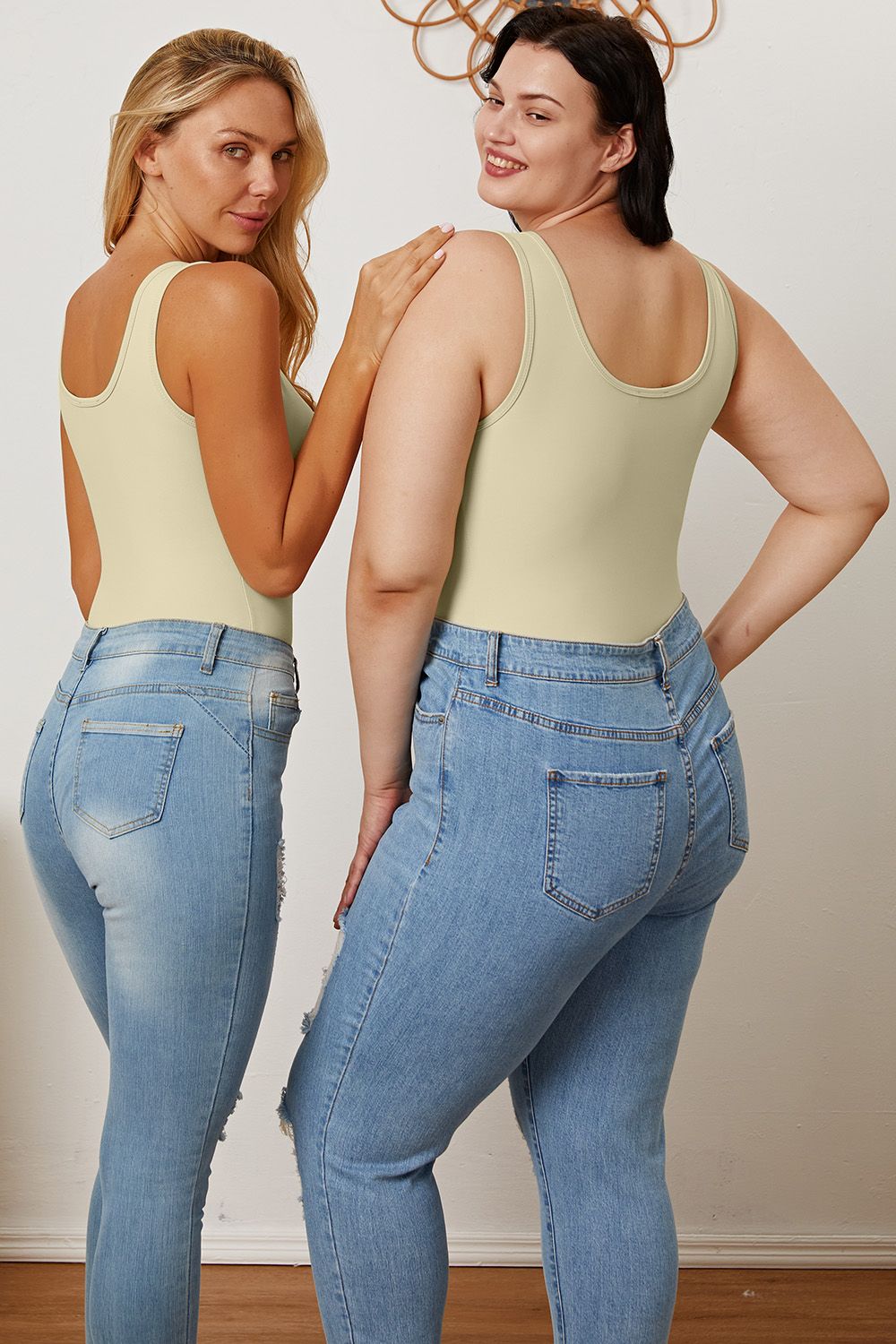 BASIC BAE Square Neck Sleeveless Bodysuit - 5 COLORS